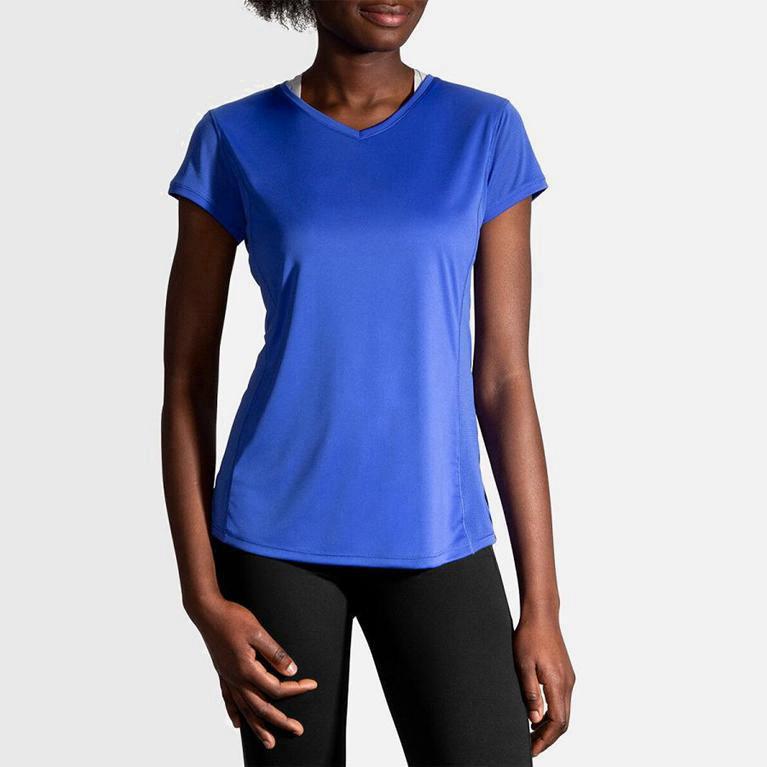 Brooks Stealth Australia - Women's Short Sleeve Running Shirt - Blue (426018-XTY)